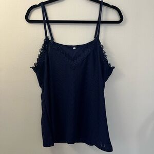 Elegant Navy Lace Camisole